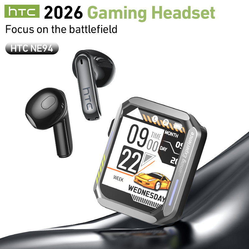 Wireless Earbuds Tws - หูฟังไร้สาย HTC NE94 สำหรับเล่นเกม พร้อมไมโครโฟน รองรับโหมดคู่สำหรับเล่นเกมและฟังเพลง