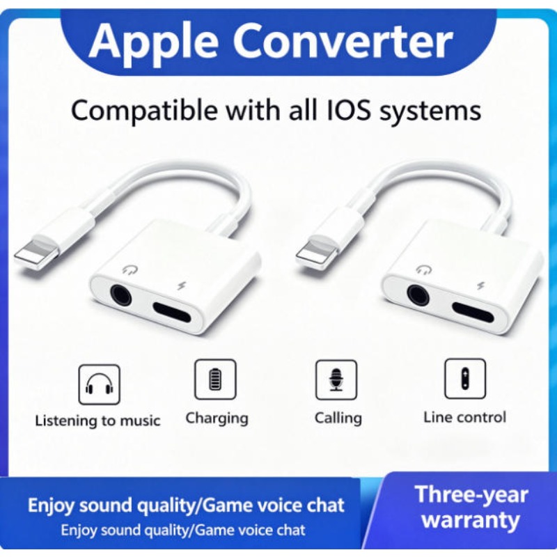 Earphone Splitter Jack - อะแดปเตอร์เสียงสำหรับ iPhone 14 13 12 11