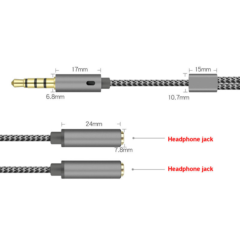 สายแยกเสียงแบบถักขนาด 3.5 มม.  - Earphone Splitter Jack บทวิจารณ์และราคา